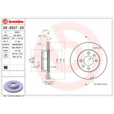 09.9537.20 BREMBO Тормозной диск