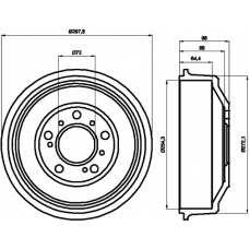 8DT 355 300-061 HELLA PAGID Тормозной барабан