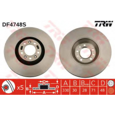 DF4748S TRW Тормозной диск
