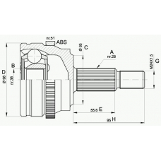 CVJ5501.10 OPEN PARTS Шарнирный комплект, приводной вал