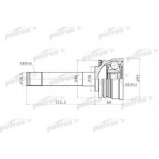 PCV9316 PATRON Шарнирный комплект, приводной вал