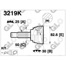 3219K GLO Шарнирный комплект, приводной вал