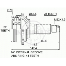 OJ-0442 InterParts Шарнирный комплект, приводной вал