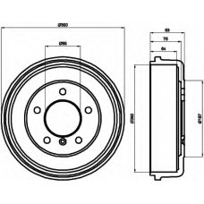 8DT 355 301-141 HELLA Тормозной барабан