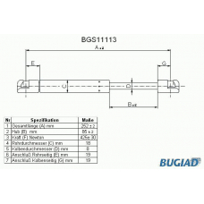 BGS11113 BUGIAD Газовая пружина, крышка багажник