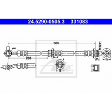 24.5290-0505.3 ATE Тормозной шланг