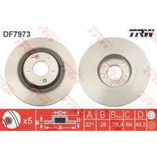 DF7973 TRW Тормозной диск