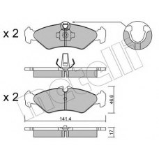 22-0571-1 METELLI Комплект тормозных колодок, дисковый тормоз