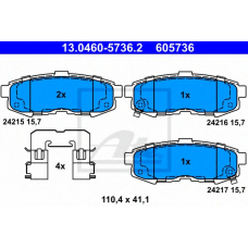 13.0460-5736.2 ATE Комплект тормозных колодок, дисковый тормоз