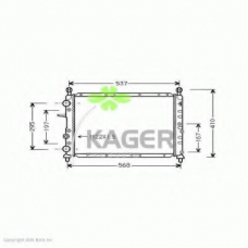 31-1692 KAGER Радиатор, охлаждение двигателя