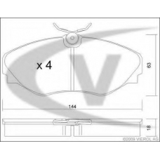 V40-8021 VEMO/VAICO Комплект тормозных колодок, дисковый тормоз