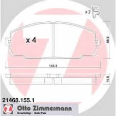 21468.155.1 ZIMMERMANN Комплект тормозных колодок, дисковый тормоз