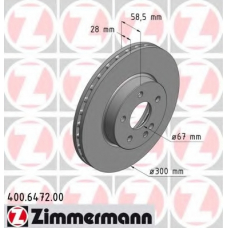 400.6472.00 ZIMMERMANN Тормозной диск