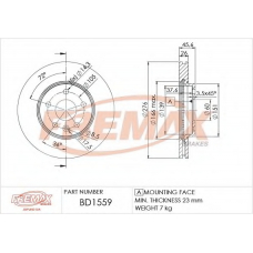 BD-1559 FREMAX Тормозной диск