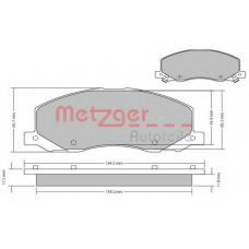 1170468 METZGER Комплект тормозных колодок, дисковый тормоз