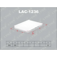 LAC-1236 LYNX Lac-1236 фильтр салона lynx