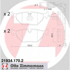 21934.170.2 ZIMMERMANN Комплект тормозных колодок, дисковый тормоз