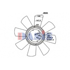 278007N AKS DASIS Крыльчатка вентилятора, охлаждение двигателя