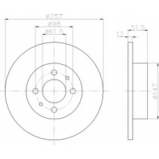 8DD 355 100-691 HELLA Тормозной диск