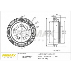 BD-6969 FREMAX Тормозной барабан