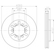 8DD 355 104-551 HELLA PAGID Тормозной диск