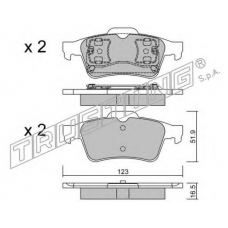 346.0 TRUSTING Комплект тормозных колодок, дисковый тормоз