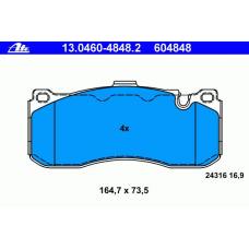 13.0460-4848.2 ATE Комплект тормозных колодок, дисковый тормоз