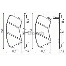 0 986 494 563 BOSCH Комплект тормозных колодок, дисковый тормоз