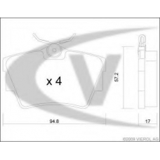 V40-8022 VEMO/VAICO Комплект тормозных колодок, дисковый тормоз