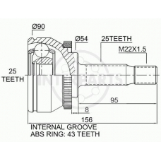 OJ-1476 InterParts Шарнирный комплект, приводной вал