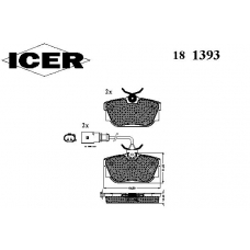 181393 ICER Комплект тормозных колодок, дисковый тормоз