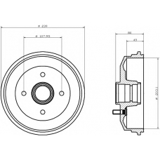 8DT 355 300-171 HELLA PAGID Тормозной барабан