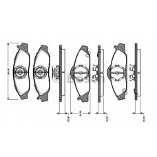 0 986 TB2 307 BOSCH Комплект тормозных колодок, дисковый тормоз