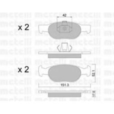 22-0079-1 METELLI Комплект тормозных колодок, дисковый тормоз