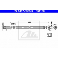 24.5137-0365.3 ATE Тормозной шланг