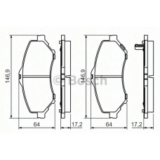 0 986 494 493 BOSCH Комплект тормозных колодок, дисковый тормоз