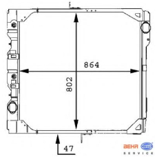 8MK 376 709-331 HELLA Радиатор, охлаждение двигателя