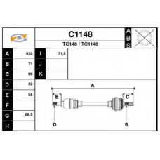 C1148 SNRA Приводной вал