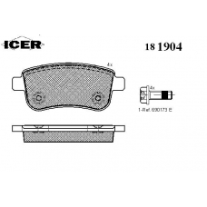 181904 ICER Комплект тормозных колодок, дисковый тормоз