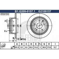B1.G209-0157.1 GALFER Тормозной диск