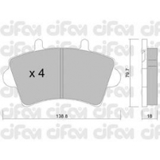 822-545-0 CIFAM Комплект тормозных колодок, дисковый тормоз