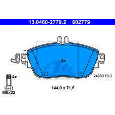 13.0460-2779.2 ATE Комплект тормозных колодок, дисковый тормоз