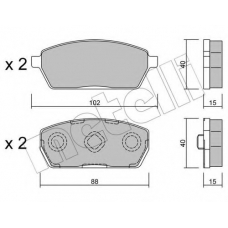 22-0438-0 METELLI Комплект тормозных колодок, дисковый тормоз