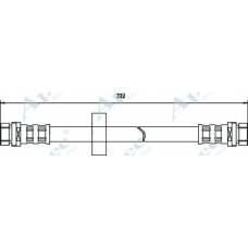 HOS3334 APEC Тормозной шланг