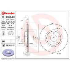 09.9468.21 BREMBO Тормозной диск