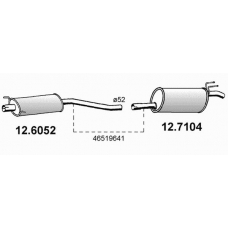 12.6052 ASSO Средний глушитель выхлопных газов
