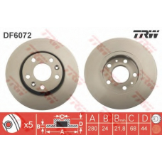DF6072 TRW Тормозной диск