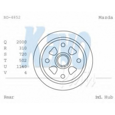 BD-4852 KAVO PARTS Тормозной барабан