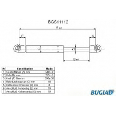 BGS11112 BUGIAD Газовая пружина, крышка багажник