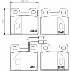 8DB 355 017-541 HELLA Комплект тормозных колодок, дисковый тормоз